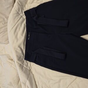 NY&co Size 12 average tapered leg  Navy Blue removable belt pants.